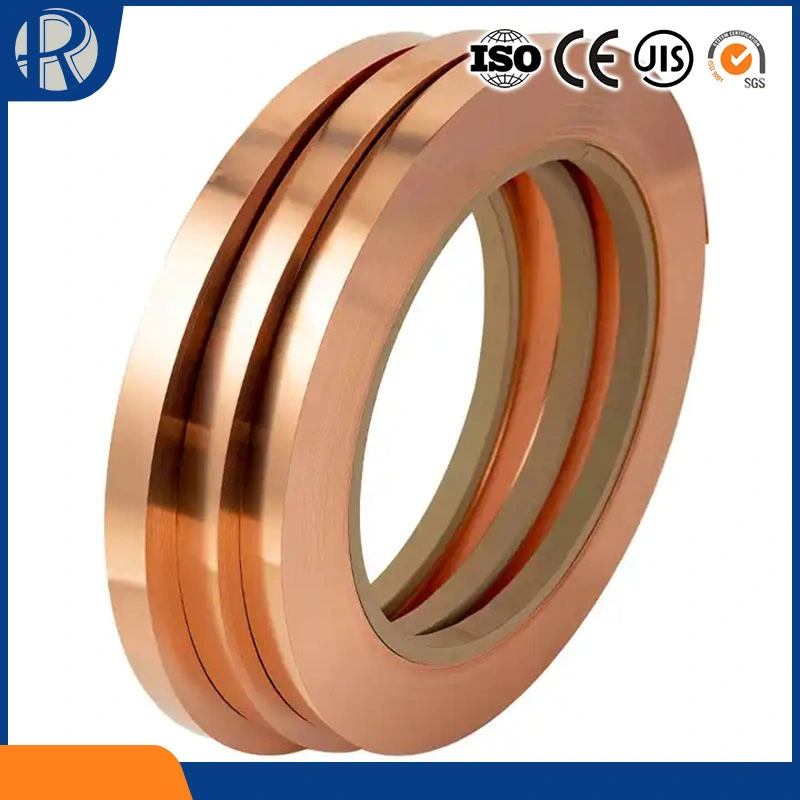 Copper Coil Sheet Strip Coil Roll Red Copper Plain Foil Tu1, Tu0, Tu2, Tp1 Electronic Non-Alloy Red Coppery Soft Hard