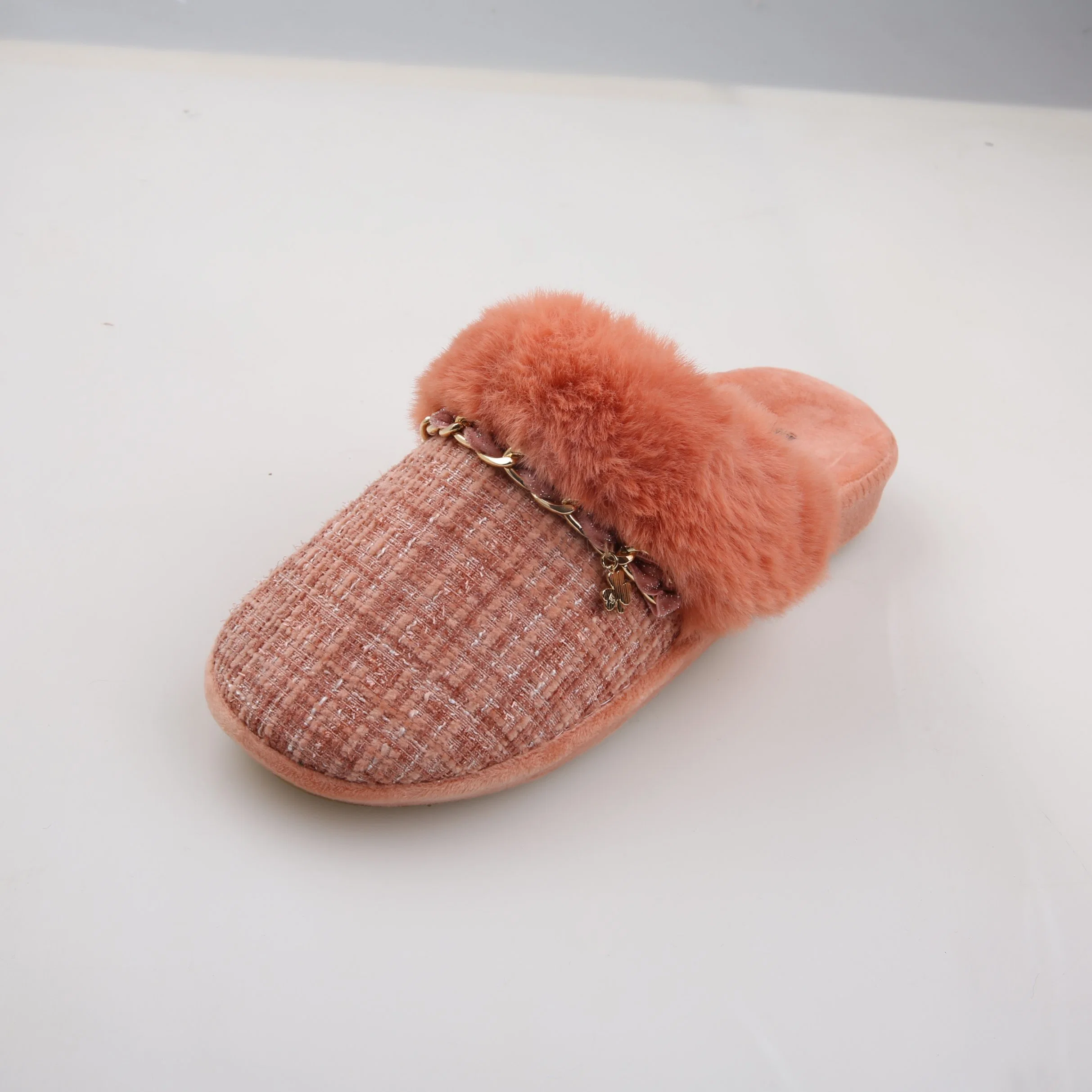 Corifei Cute Plush Inside House Morning Shoes for Unisex Hot Sale Pink Fluffy Fur Winter