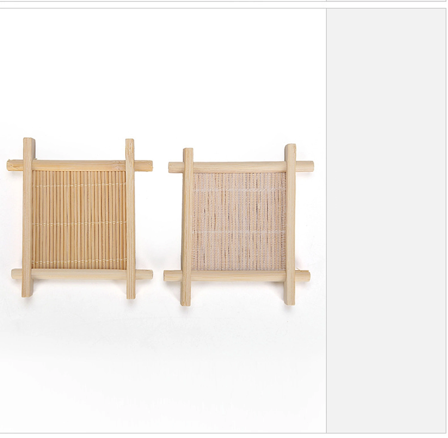 Posavasos de bambú de madera natural con soporte para mesa de café caliente Bebidas