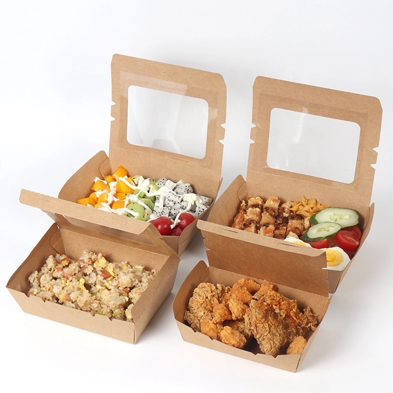 Disposable Tableware Eco Friendly Kraft Food Box Food Grade Chicken Box to Go Boxes Restaurant