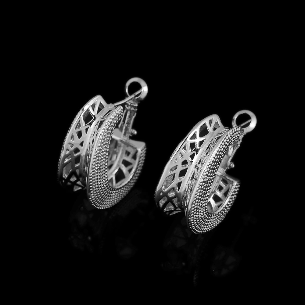 Latest Hip Hop Habesha Dress Ethiopian Women Wedding Earrings Necklace Luxury Jewelry Set 925 Sterling Silver Plated