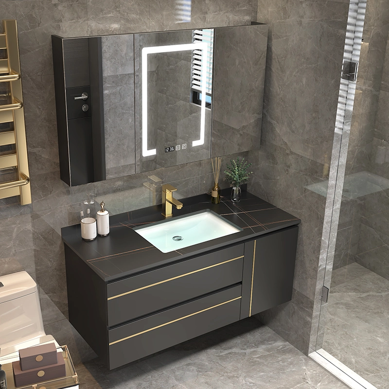 Wash Basin Vanities Marble Bathroom Vanity Stone Cabinets with Mirror