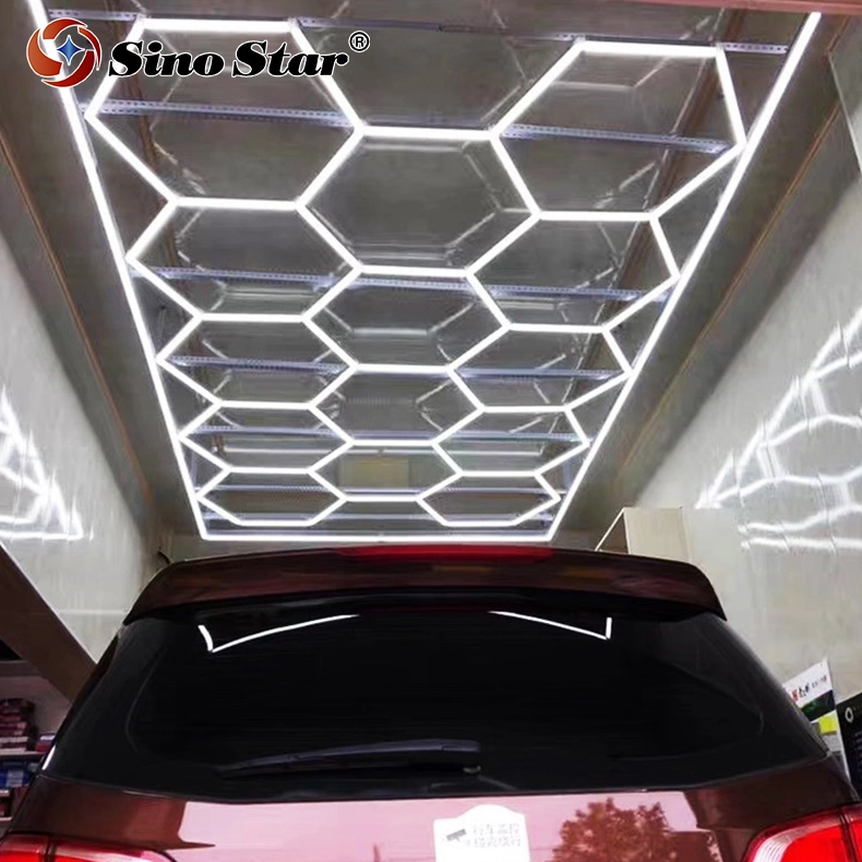 New Design Hexagonal Garage Lights Customized Hexagrid LED Lighting for Car Workshop and Office