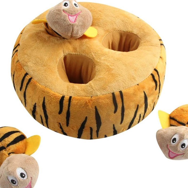 Cute Little Honeybee Squeaky Hide and Seek Plush Dog Toys for Large Medium Dogs Visit Sustainable Chew Pet Toys