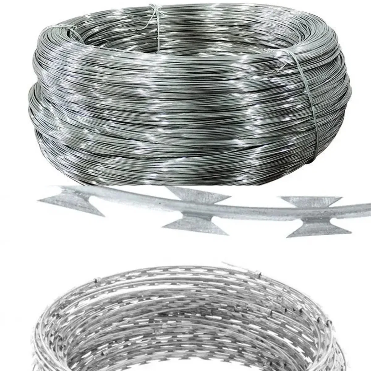 Stainless Steel Barbed Wire with 201 304 Wire Mesh Fence Anti Climb Razor Security Wire