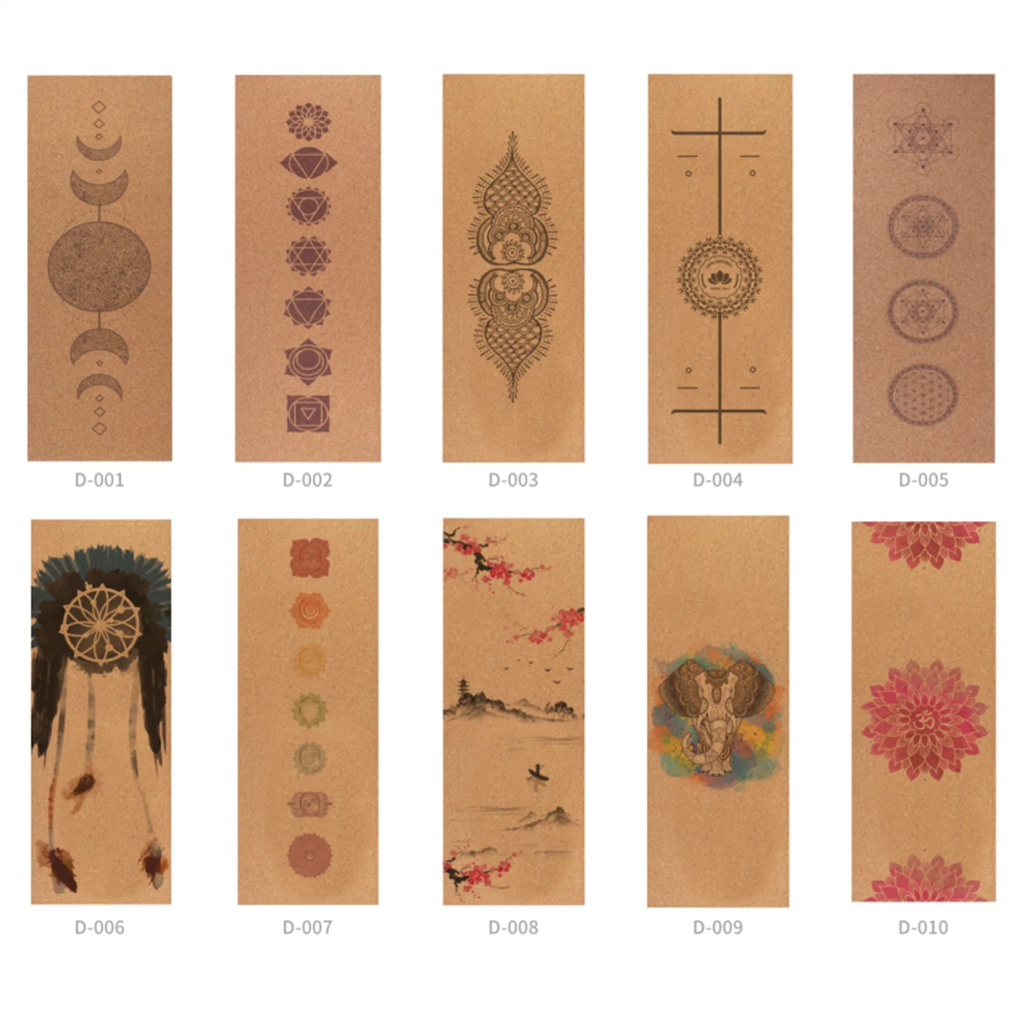 Best Selling Eco Friendly Custom Print Mat Cork Natural Rubber Premium Yoga Mats