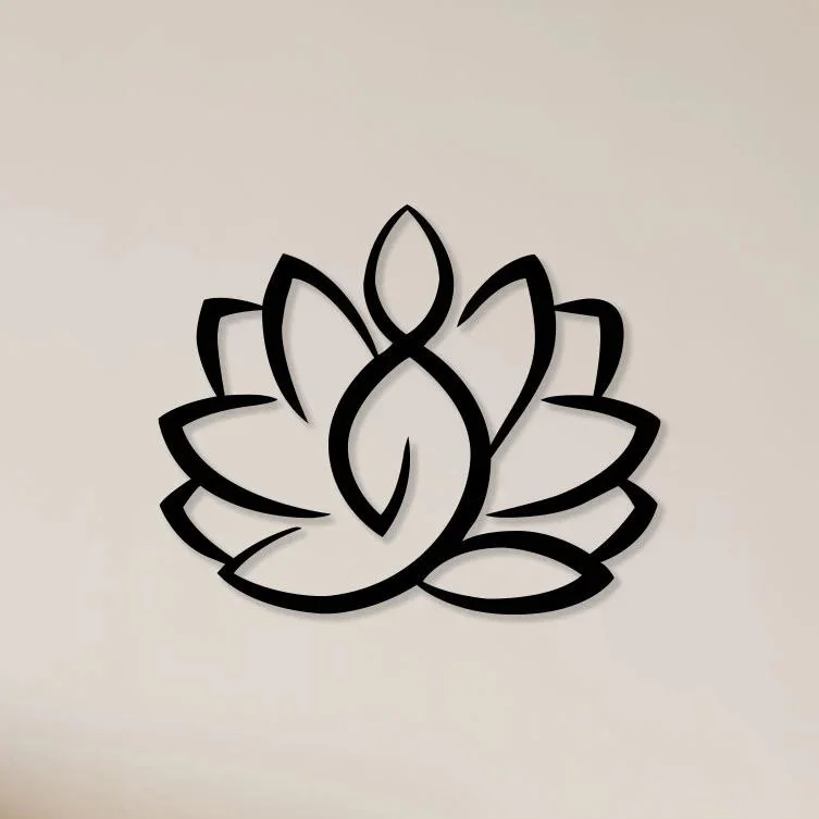 Yoga Pose and Lotus Metal Wall Art Decoration, Handing Wall Decoration Home Decoration