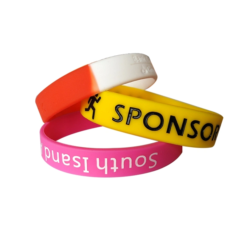 Logo imprimé personnalisé bracelet en silicone/bracelet en caoutchouc