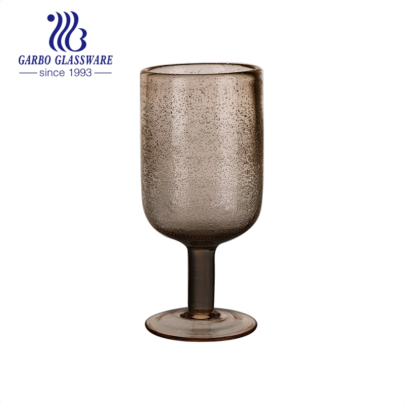 Garbo New Arrival Solid Color Glass Cup Goblet Glassware Inner with Bubble