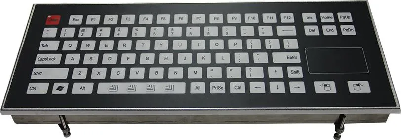 17" Industrial Keyboard with Touchpad Self-Lock Key IP65 Waterproof & Dustproof Industrial Membrane Keyboards