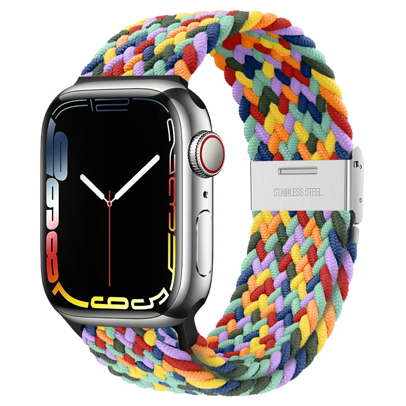 Hot-Sellings Colorful Smart Watch Straps for Applewatch Pg48 Buckle Loop Nylon Woven Strap iWatch7 / 7 Watch Band