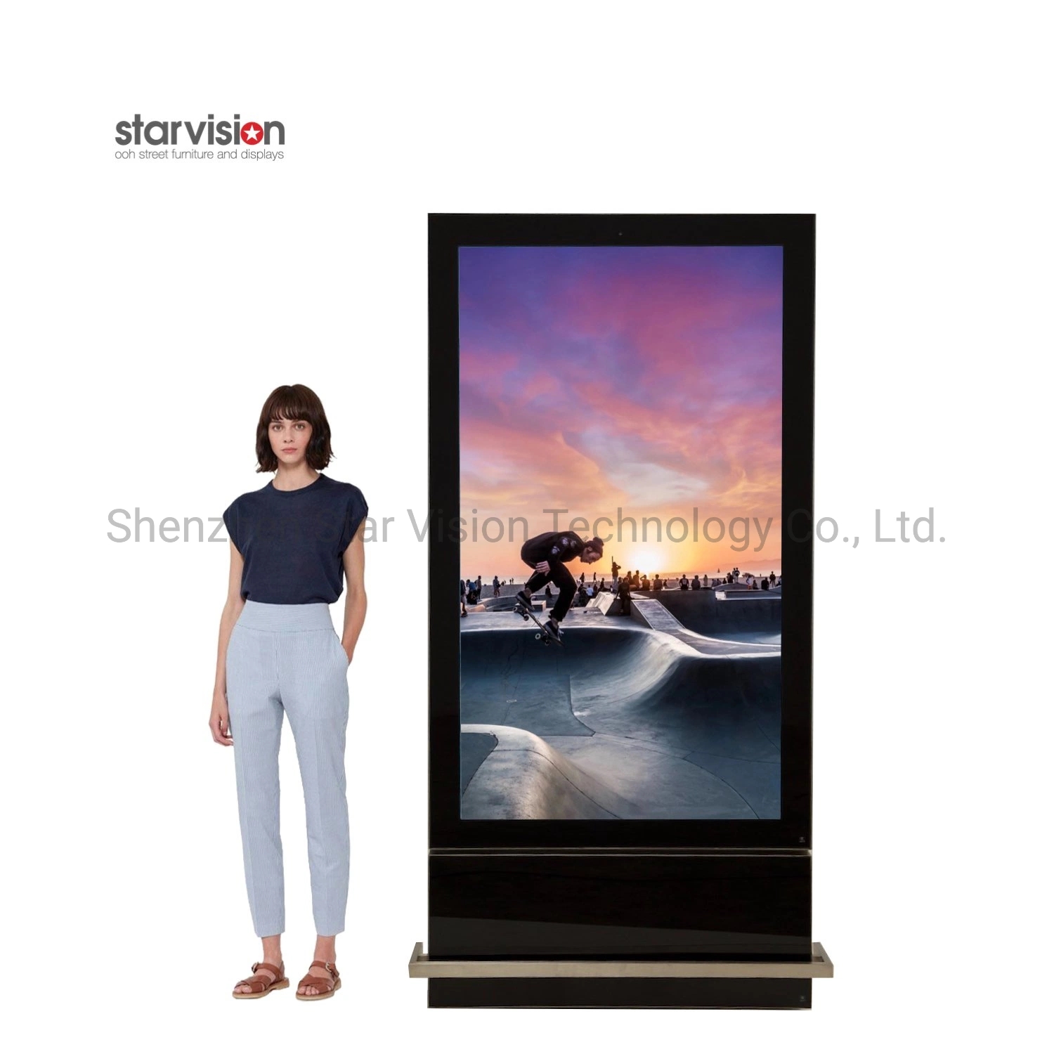 Freestanding Indoor 65 Inch Dual Side Digital Signage Screen LCD Advertising Player