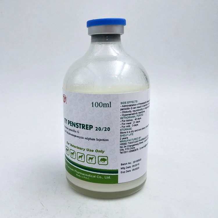 Pénicilline G Procaine et dihydrostreptomycine sulfate injection bétail soins de santé Injection médecine vétérinaire