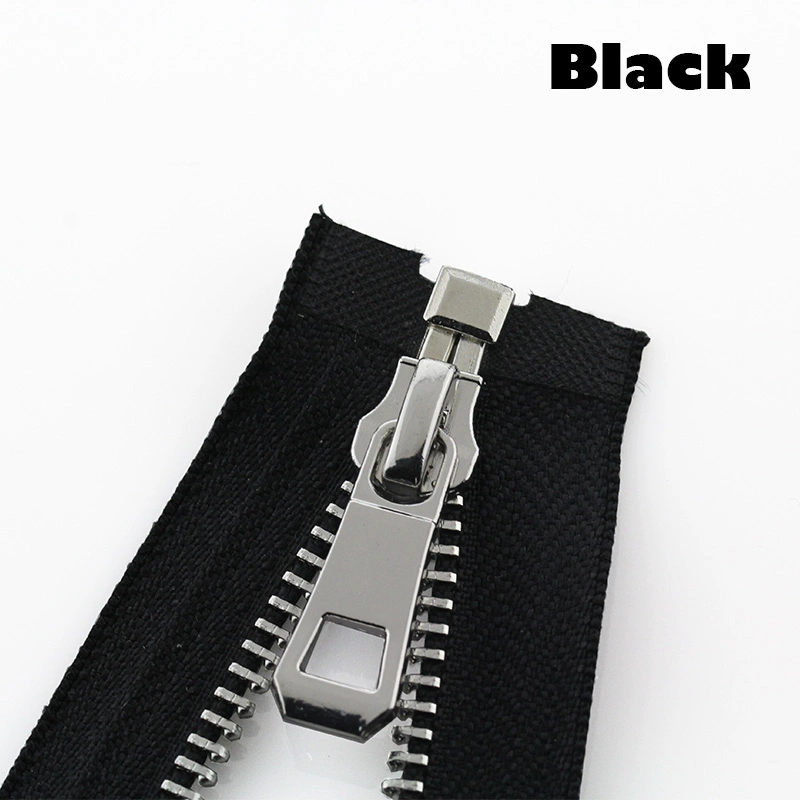 Black Color 35/45/55/65/75/85cm 5# Colorful Open-End Zippers Auto-Lock Gold Metal Zipper