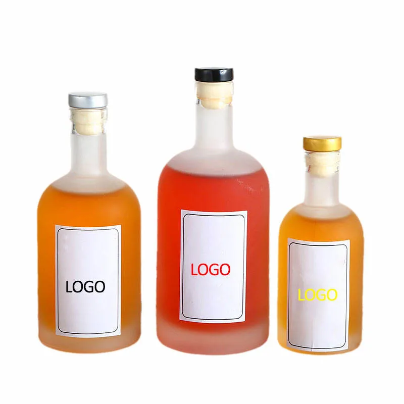 Logotipo personalizado Vodka Liquor Ice Container 50ml 100ml 750ml vidrio Botella de vino