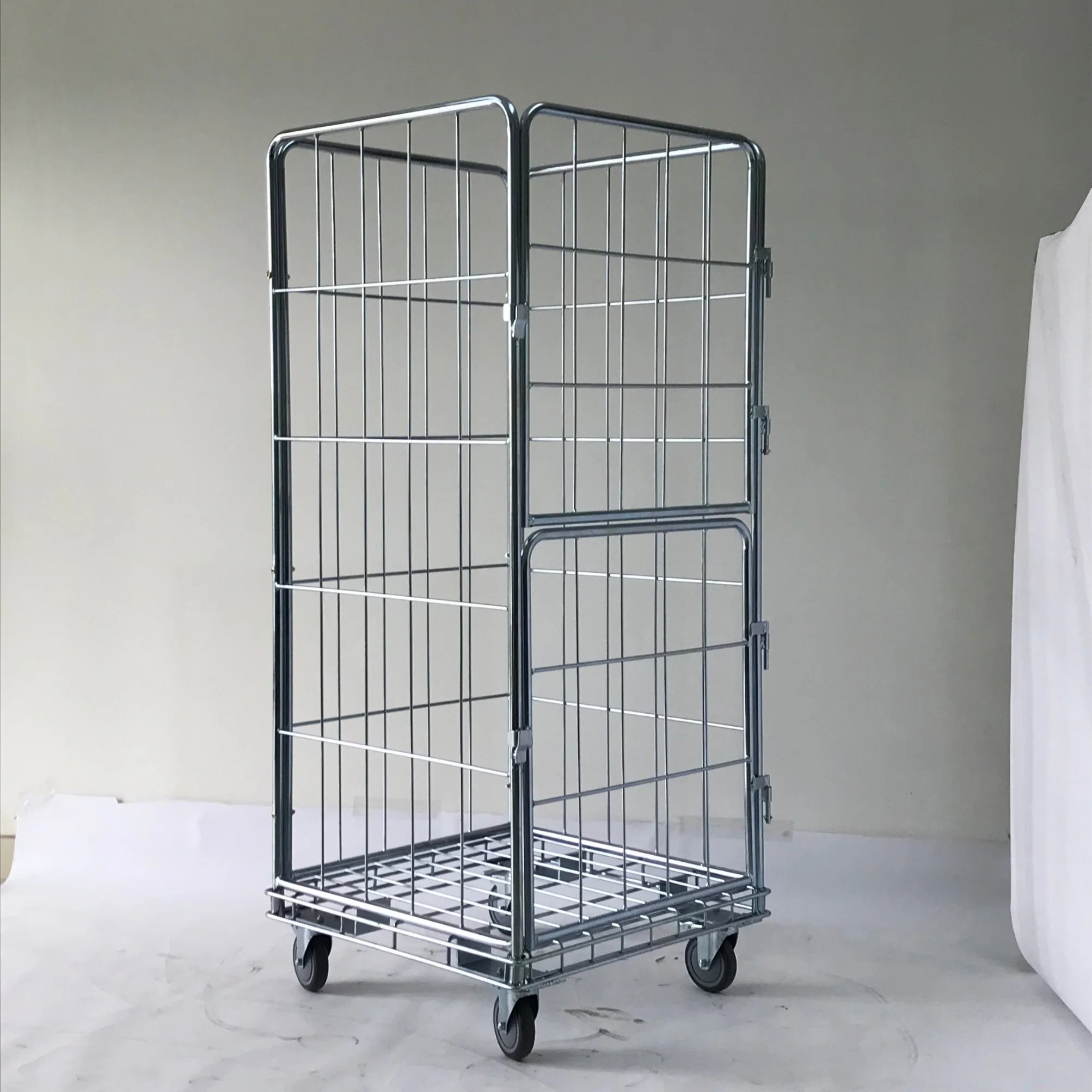 Nouveau design pliable de laminage de fil de la cage de blanchisserie Panier chariot