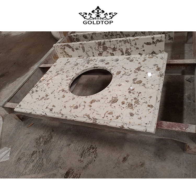 Ogee/Bullnose/Eased/Beveled/etc Edge Process Artificial Stone Exotic Series Quartz Prefab Kitchen Countertop/Bathroom Vanity Top