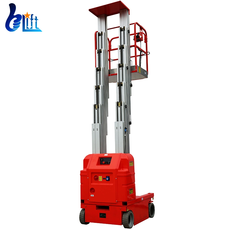 7.5m 9m Height 200kg 150kg Self Propelled Dual Mast Aluminum High Aerial Work Lift Platform