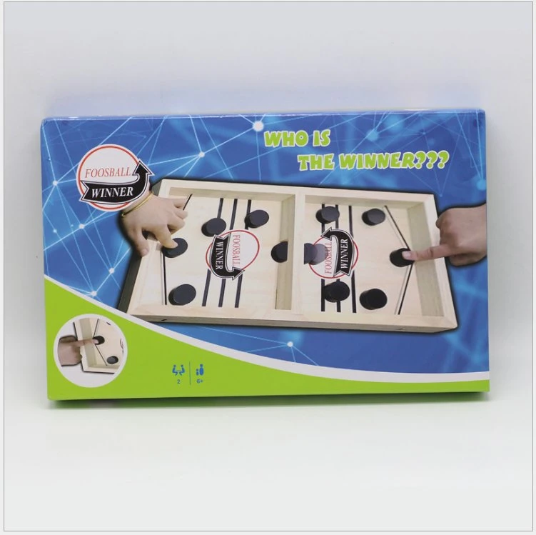 Two-in-One Funning Wooden Table Hockey Wooend Sling Puck Game Parent-Child Interactive