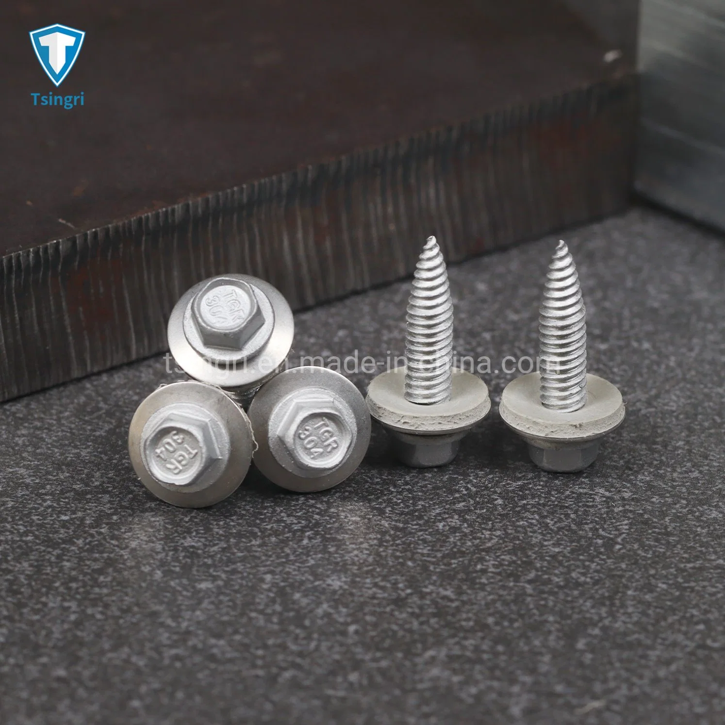 TGR/Tsingri 4.5 5.5 6.0mm Hex Washer Head A2 Steel Double Twin Thread Thin Sheet Bi-metal Self Drilling Screws