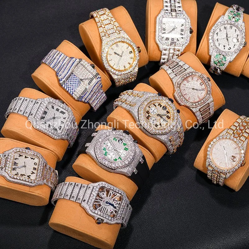 Reloj mecánico de lujo personalizado con diamantes Vvs /2-Omeka"a+ Hip Hop con Gra.