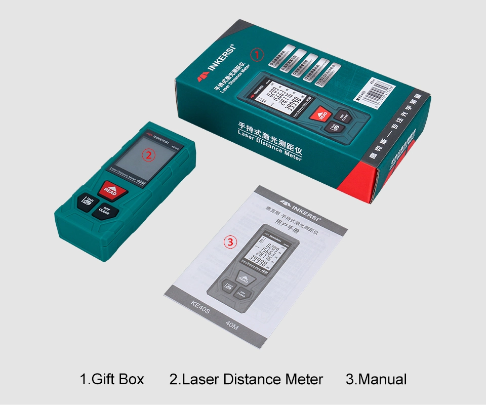 Digitaler Laser-Entfernungsmesser 50m mit Datenspeicher 99 Einheiten