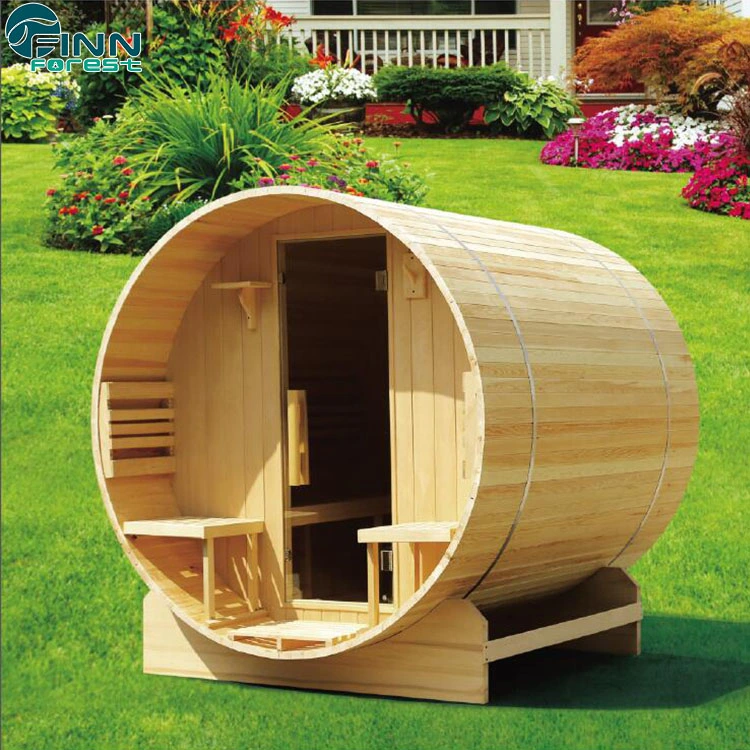 Jardín tradicional de forma redonda 4 personas exterior Barrel Sauna Room Equipo