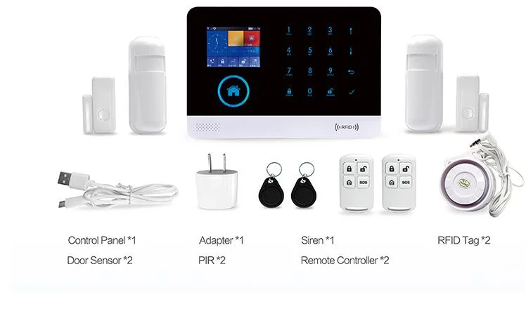 Idiomas múltiplos do Sistema de Alarme de Segurança Doméstica Wireless GSM, sistema de alarme automático sem fio