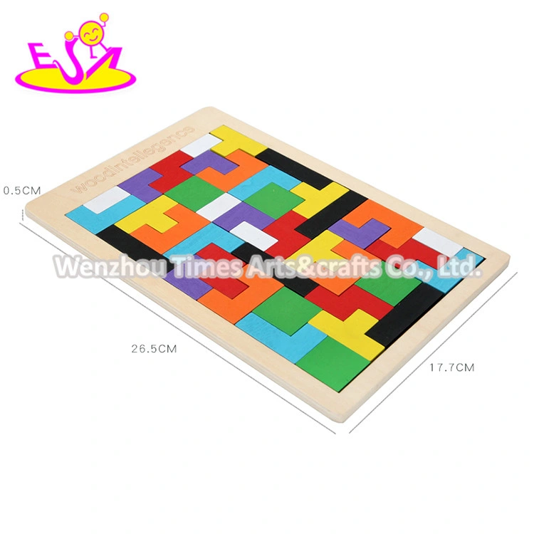 2020 Customize Preschool Wooden Tetris Block Puzzle for Kids W14A234