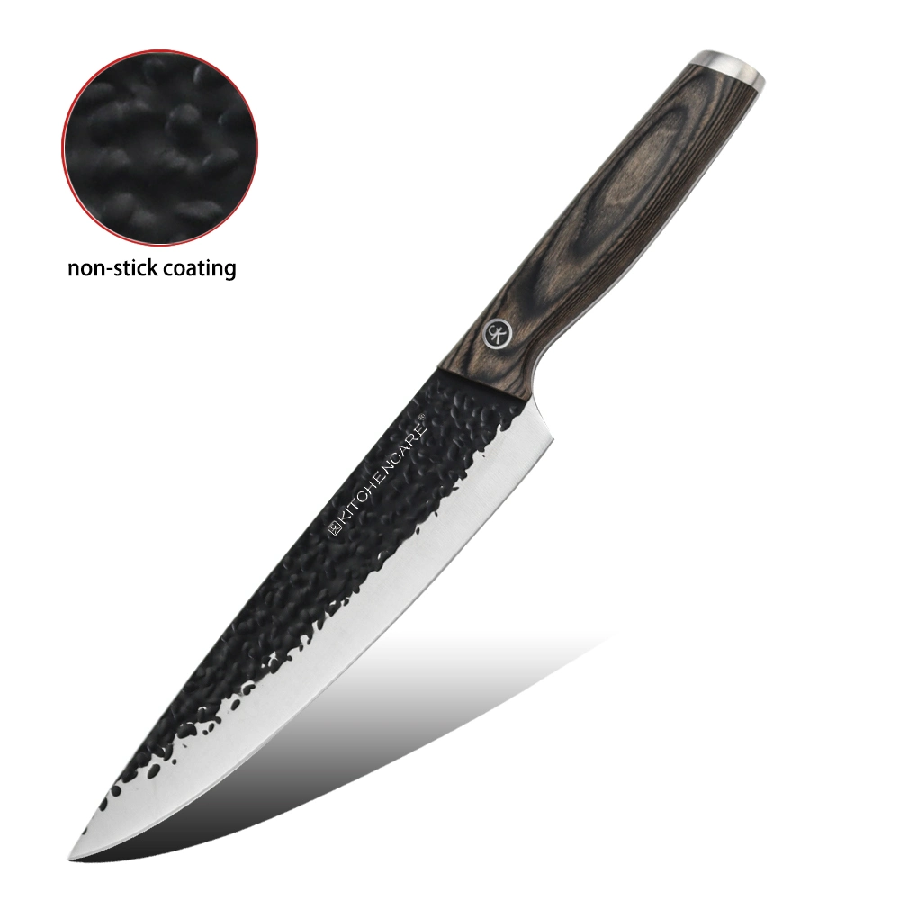 Hip-Home Stainless Steel Black Cooking Knife Wood Handle Kitchen Knife