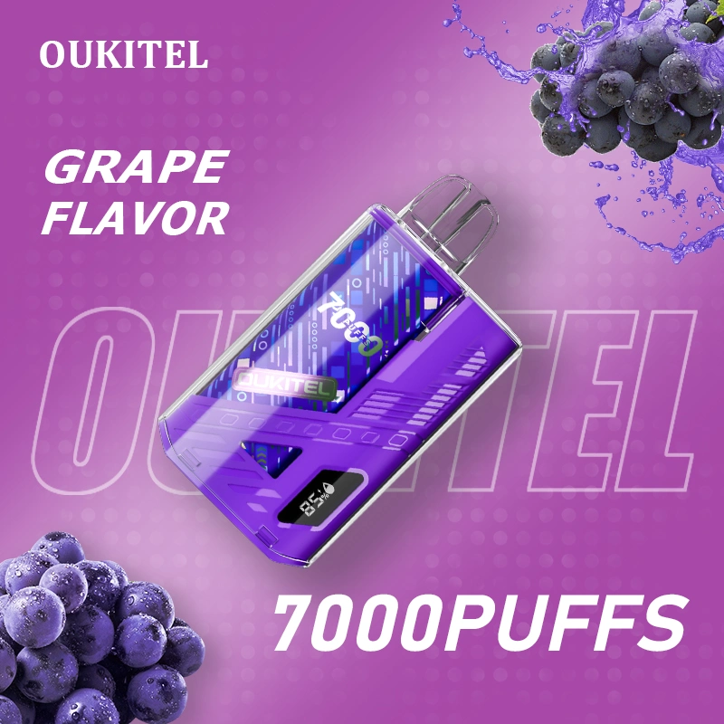 2023 Новый светодиодный экран Oukitel 7000 puffs Plus Atomizer Shenzhen Пустой E Cigarette Custom Vaporizer Pen оптом I Дешевые одноразовые Вап