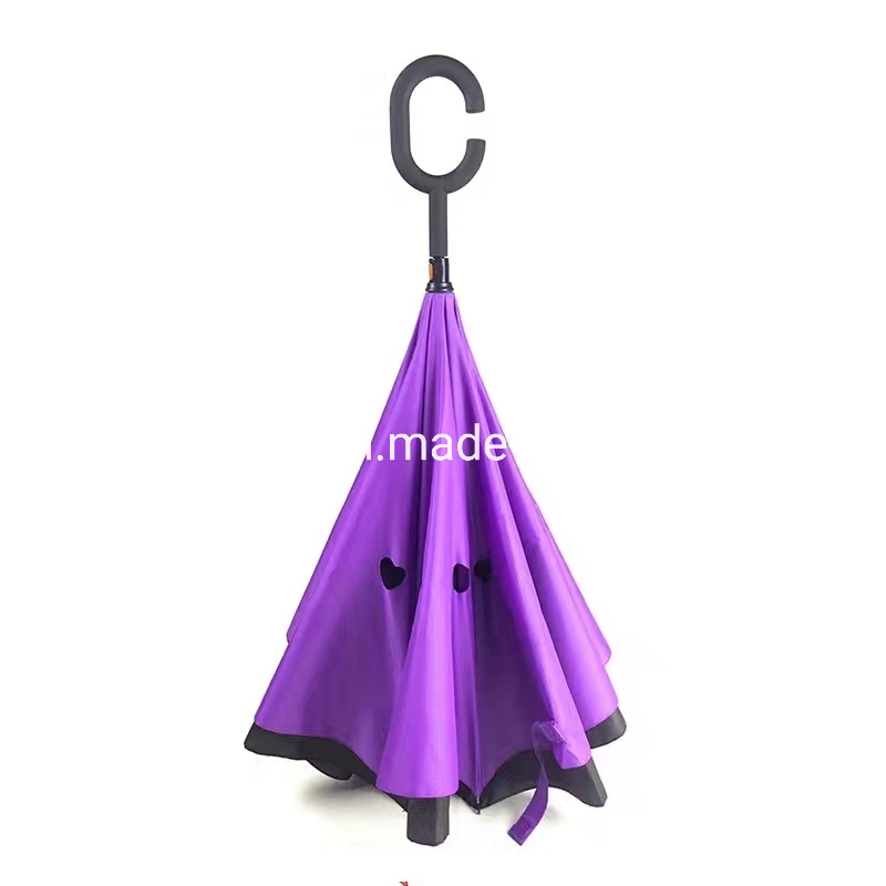 23" Pongee Reverse Umbrella Rain/Sun for Car