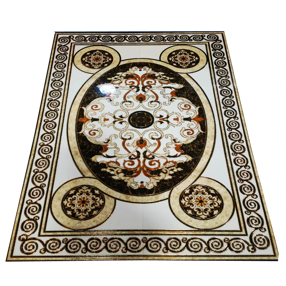 Hot Sell Durable Industry Style 600X600mm (six in one) Square Golden Metal Glazed Porcelain Tile