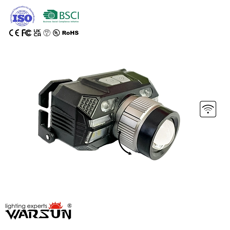 Warsun Wholesale/Supplier 1000 Lumen Rechargeable Head Torch Light Emergency Inspection Running Wave Induction Headlamp