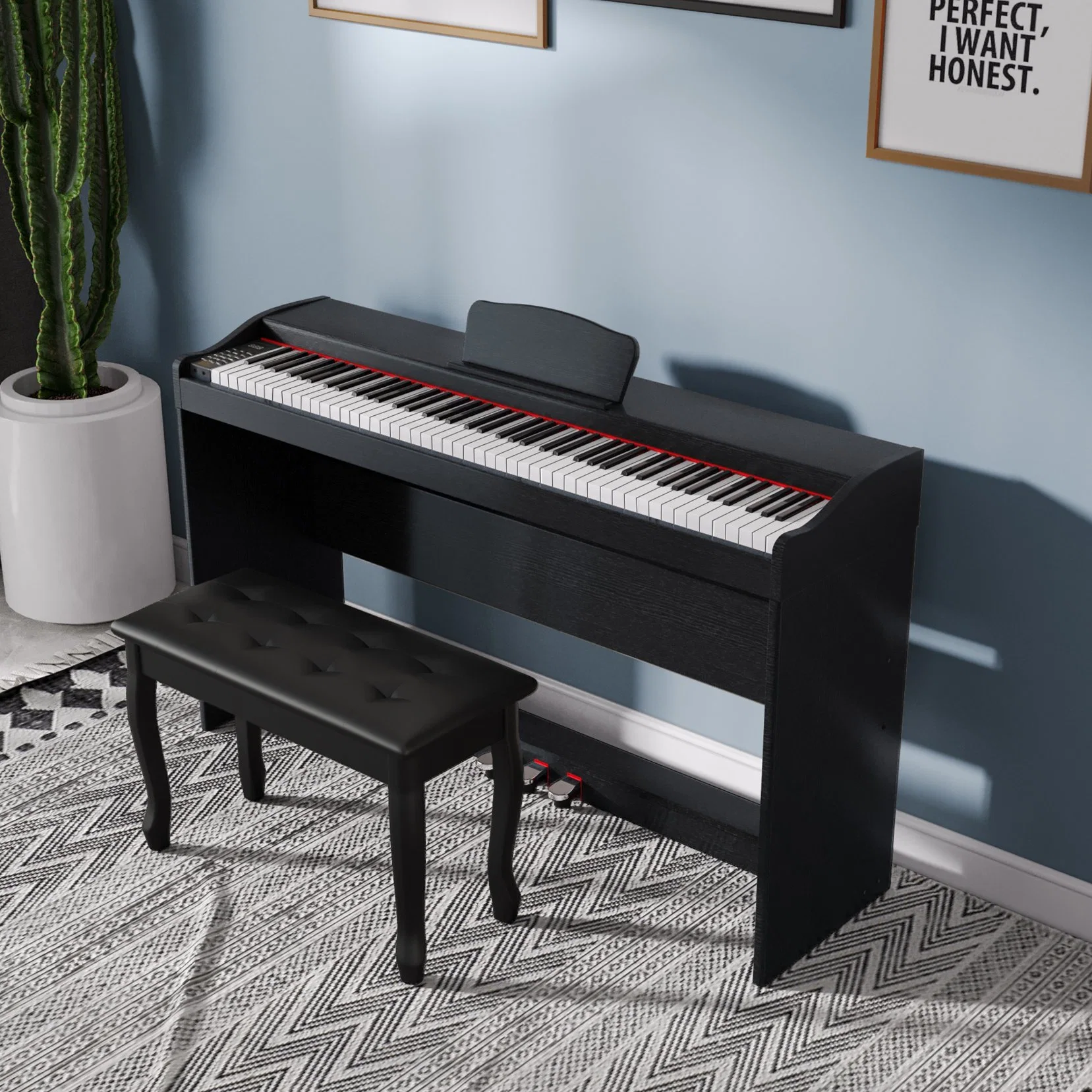 88 Key Black Hammering Piano Acoustic Keyboard Piano Digital