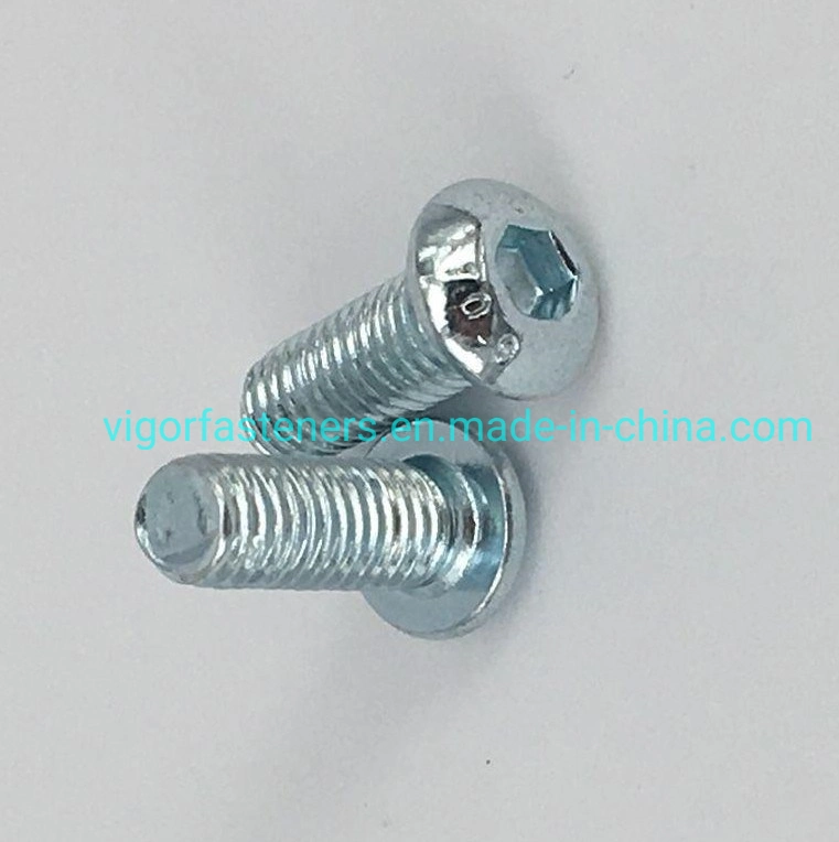 White Zinc Plated Grade 10.9 ISO7380 Button Head Cap Screws Ml40cr Hex Socket Round Head Screw Allen Screw Alloy Steel Scm435