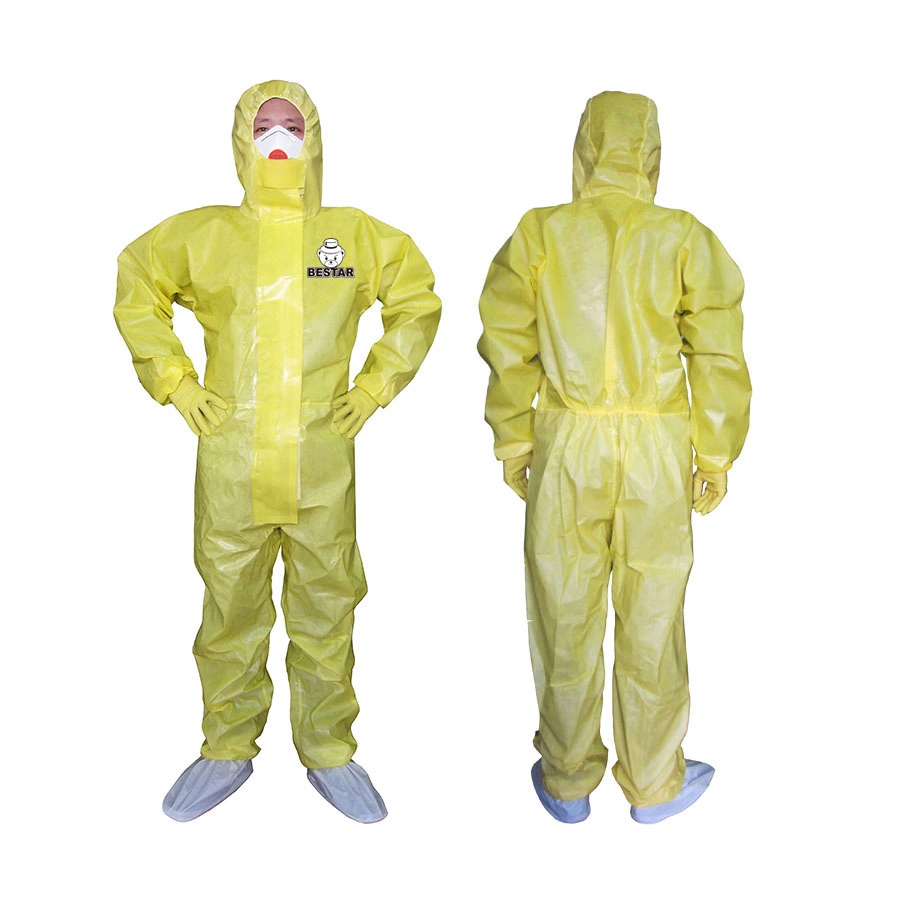 Plastic Film Plus a Unique Nonwoven Fabric Light Chemical Protective Clothing Proride Overall