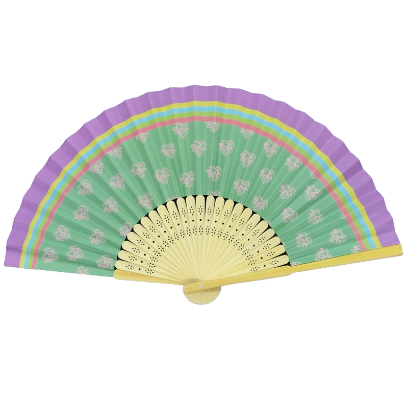 Custom Wholesale Wedding Party Fan Bamboo Paper Silk luxuoso Manual de impressão chinês Janpanese Fan mão