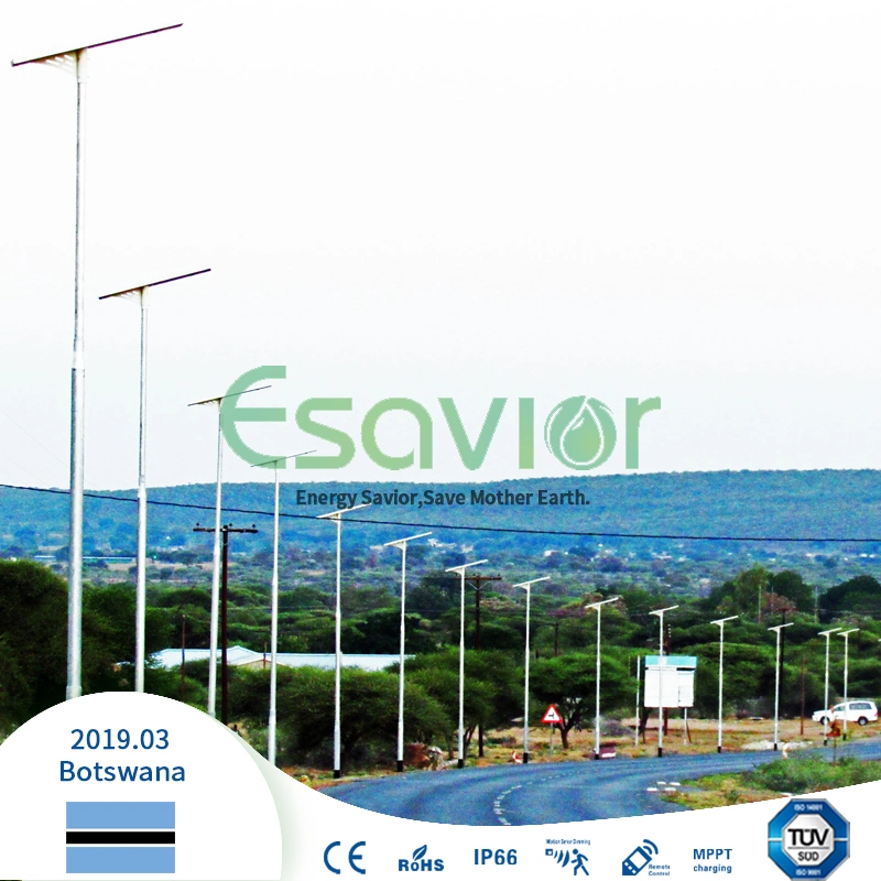 Esavior solar calle Aquare 100W de luz de estacionamiento con batería de litio