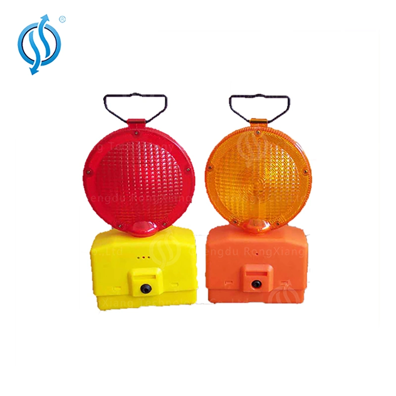 2-Sided Visibility Amber Type LED Battery Power Warning Lights Barricade Traffic Signal Flashing