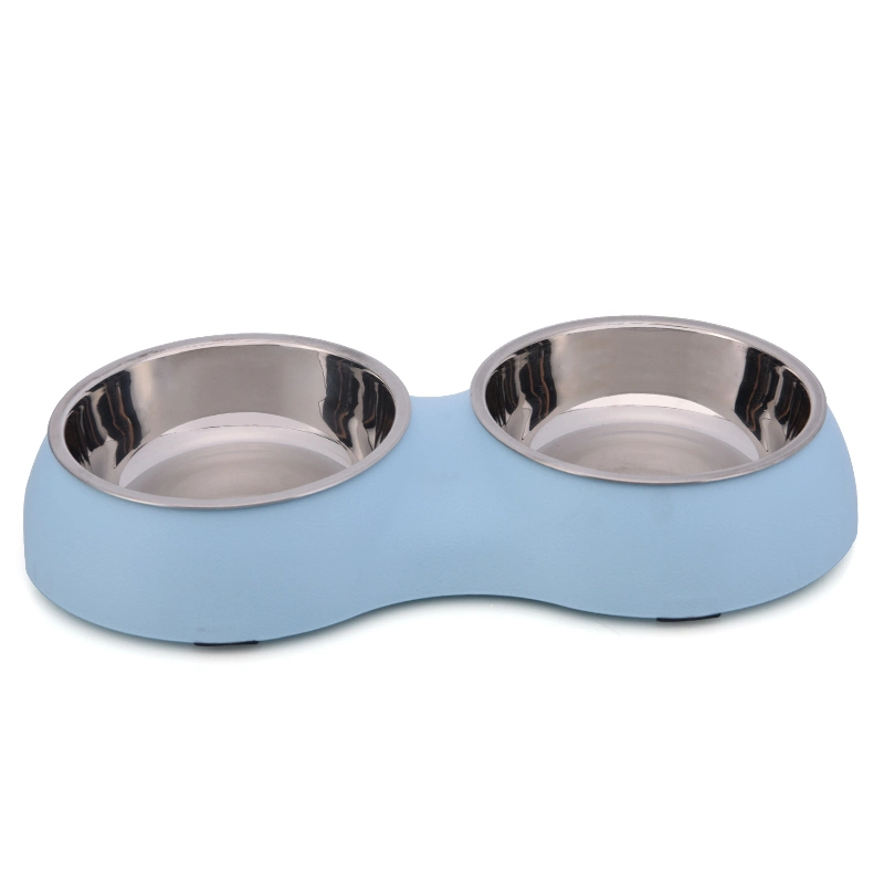 Tc3026 Easy Clean Plastic Dog Bowl Stainless Steel Pet Feeding Bowl Pet Supplies