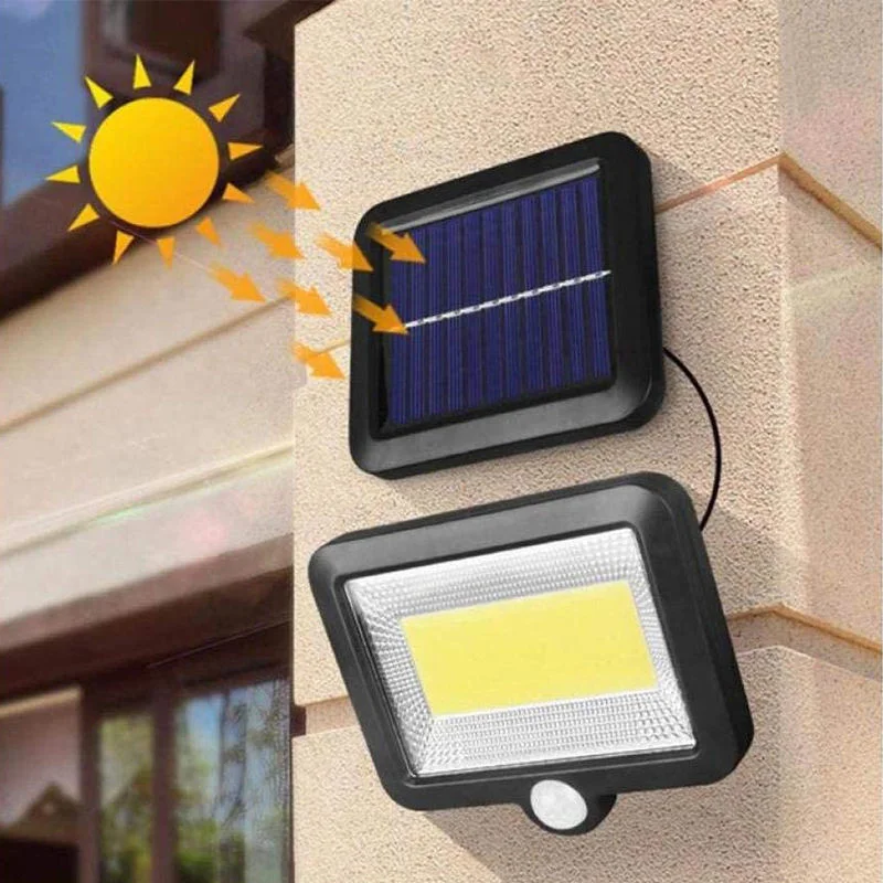 Luminária de parede LED com painel solar jardim exterior à prova de Luz Solar