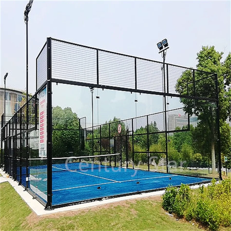 100*100mm Panoramic Padel Sport Courts Safety Outdoor Paddle Mobile Padel Tennis Court