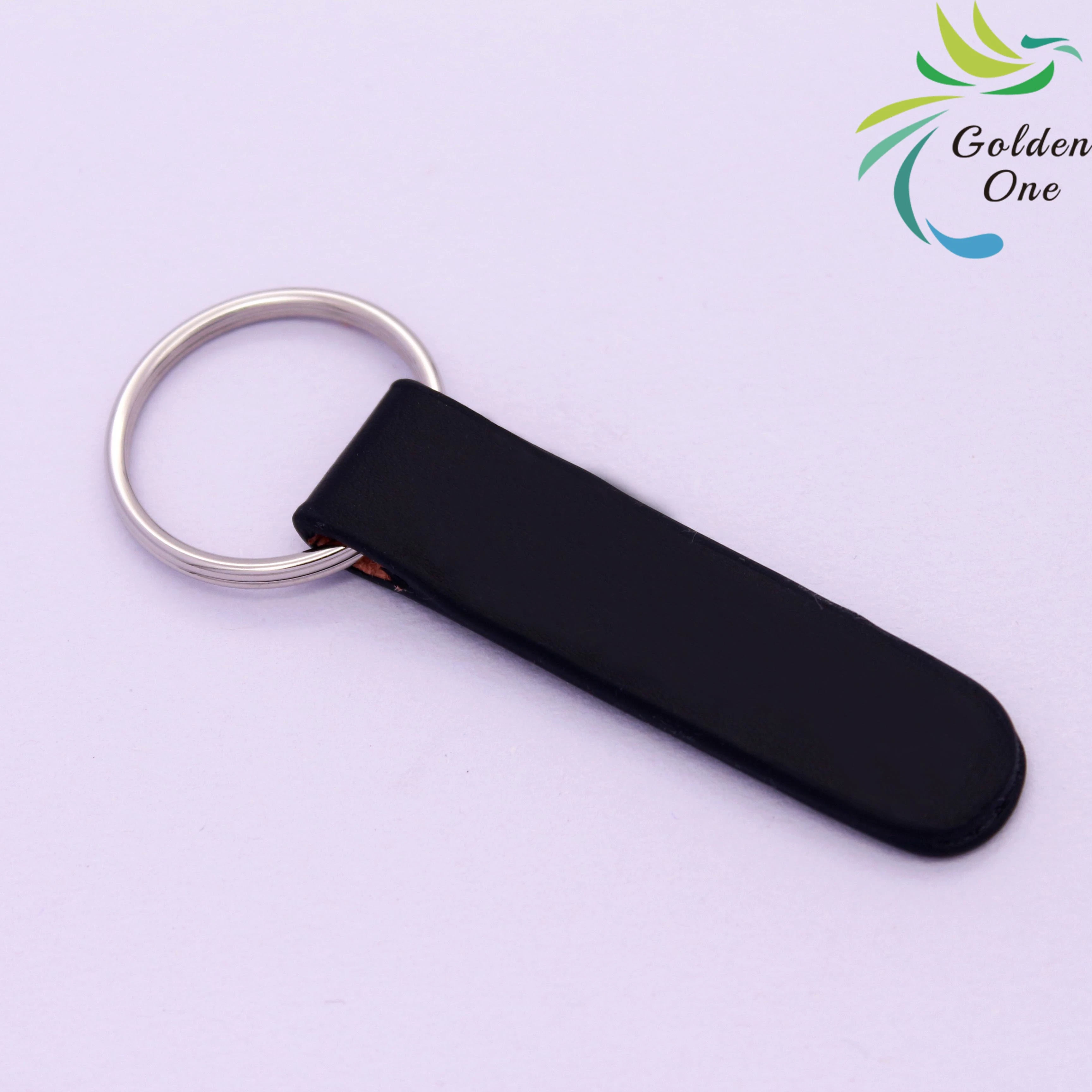 Custom Embossed Logo Genuine Leather Key Chain