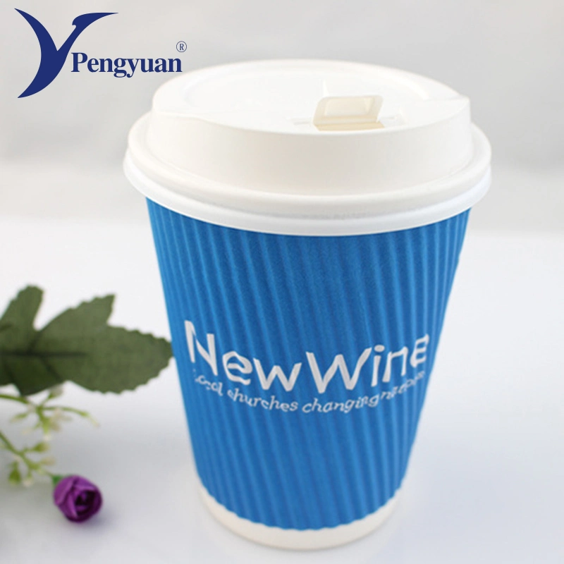 Wholesale/Supplier Colorful Promotional Ripple Wall Paper Cups with Lids