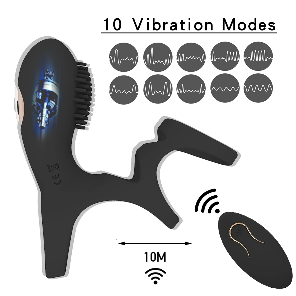 Waterproof Dual Penis Rings Adjustable Remote Control Vibrating Cock Ring Vibrator