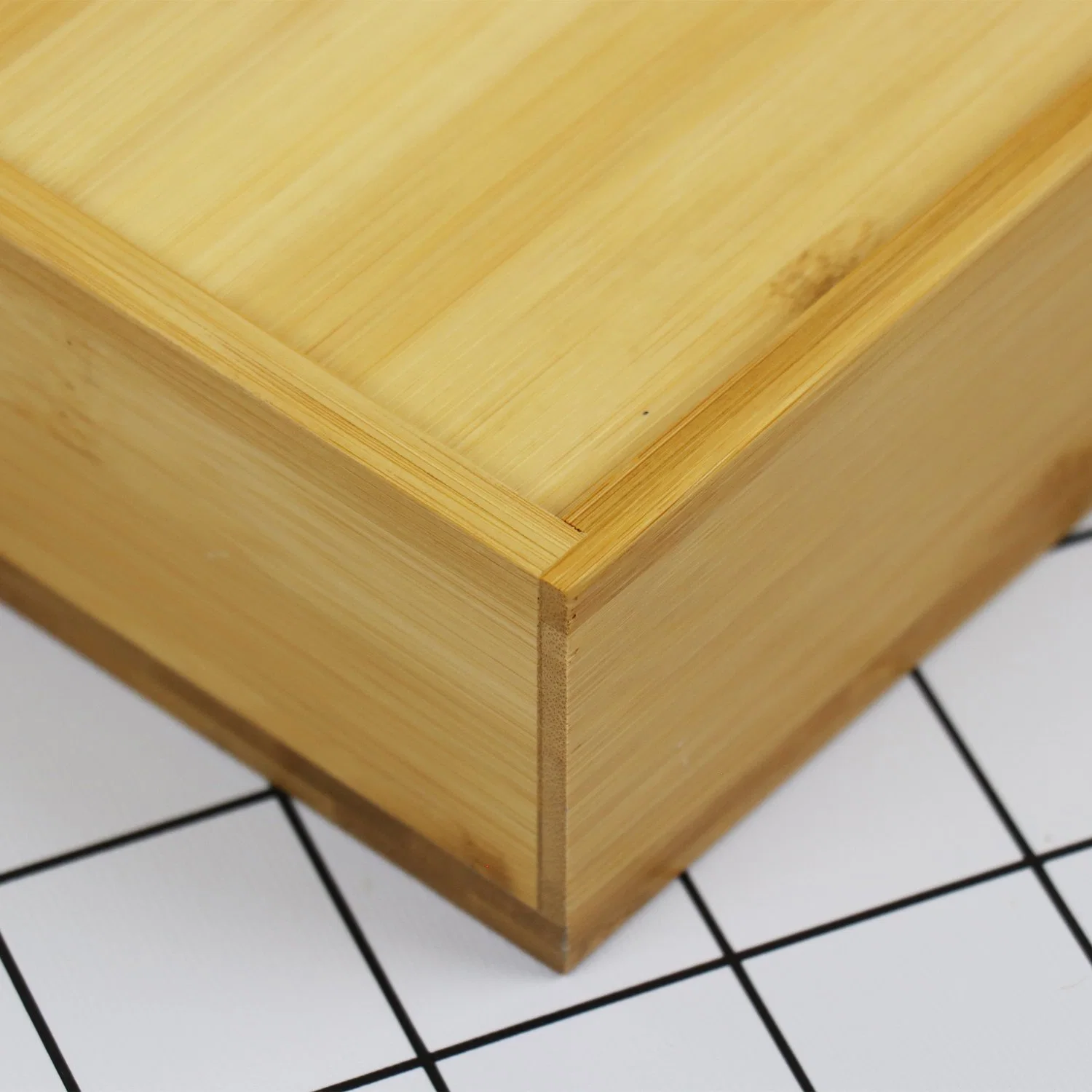 Caja de madera de bambú con tapa deslizante, un pequeño cuadro de recuerdo de almacenamiento de memoria rústicas cajas de madera