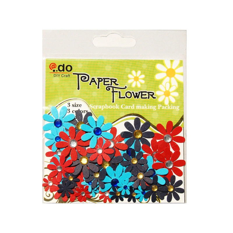 Paper Flower Wih Gems Assorted Bag for Card Making (F2-3-3)