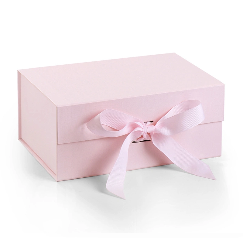 Black Color Kraft Rigid Flat Low MOQ Reasonable Price Magnetic Paper Box Folding Gift Box for Packaging Ribbons Box