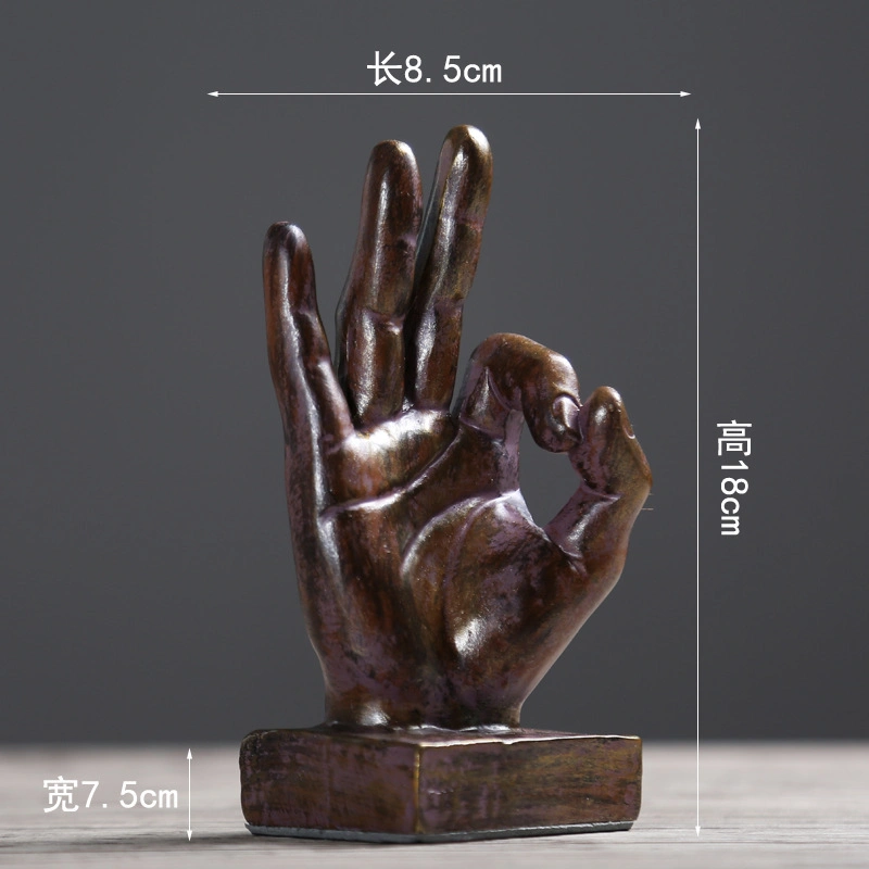 Creative Resin Retro Finger Gesture Home Decor